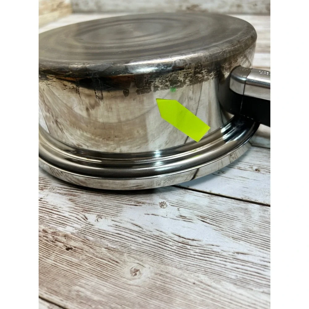 Lustre Craft Saucepan Silver Stainless Steel 2 Quart Pot USA Multi-Ply Skillet